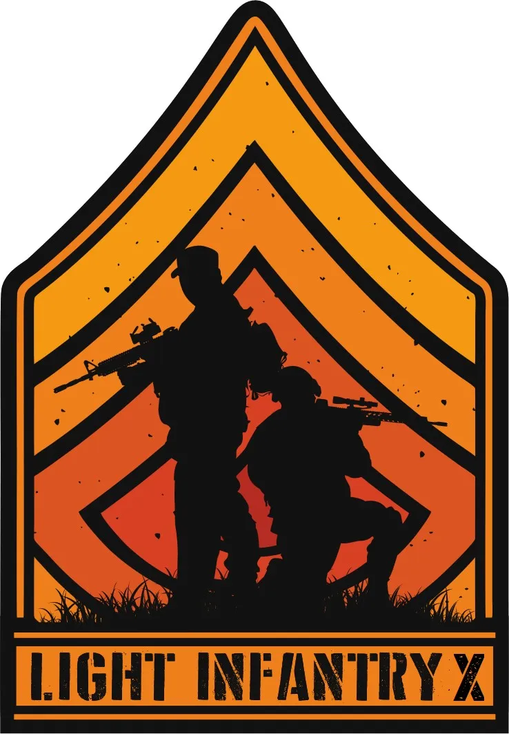 LIGHT-INFANTRY-X-naszywka-pomarancz